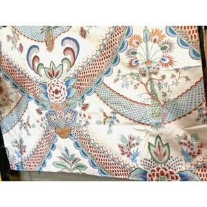 Nettle Creek Salzburg Cream Vintage Fabric 63"x53" 2.58 Yds Rare Floral Upholst